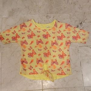 Yellow blouse with butterflies